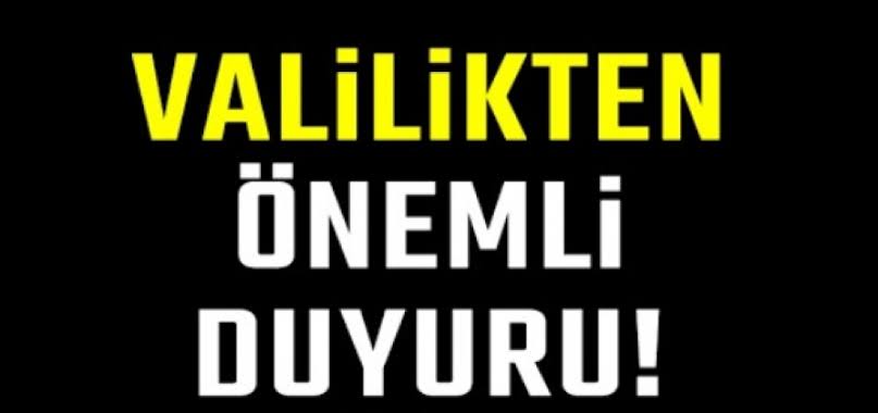 Van Valiliği’nden Duyuru