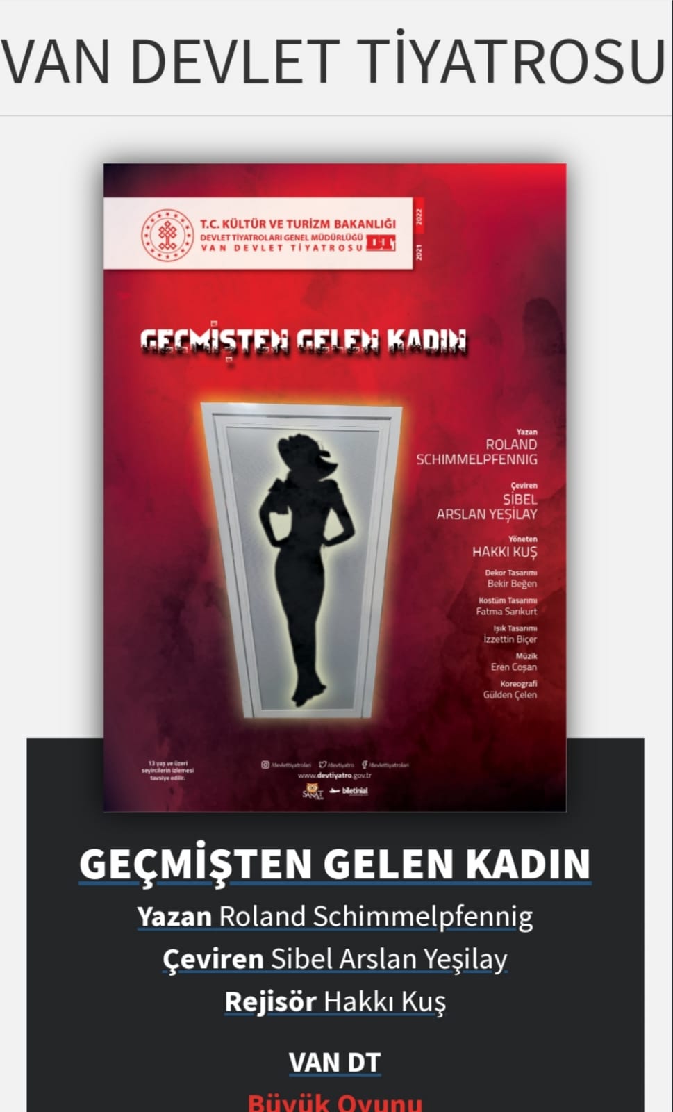 Van Devlet Tiyatrosunda yeni oyun