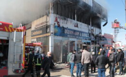 Van’da çıkan iş yeri yangınına ekipler müdahale etti